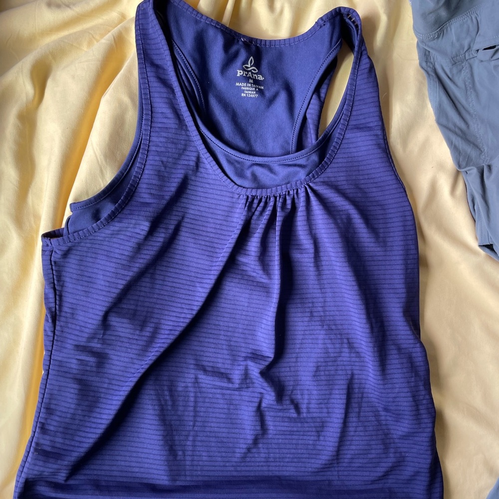 Purple prana tank top with built in support